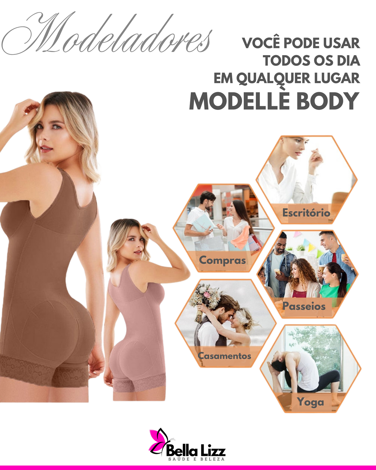Cinta Modeladora  Macaquinho de Alta Compressão - MODELLÈ BODY